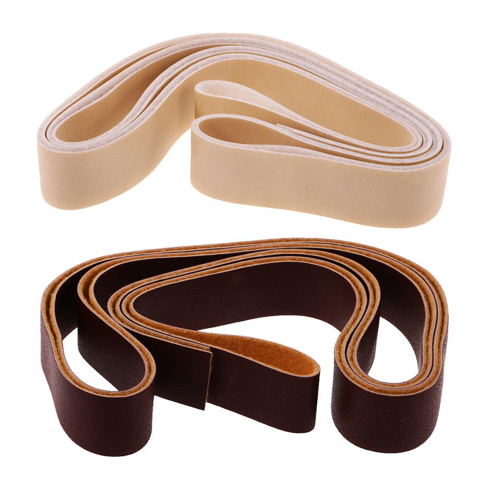 2pcs 10 Meters Long DIY Leather Crafts Straps Strips 2cm Wide Beige/Coffee