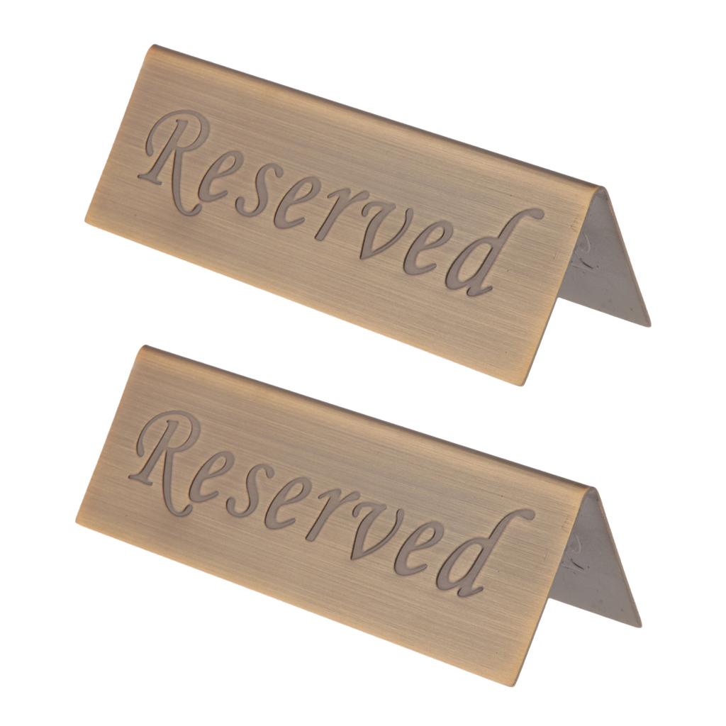 2pcs Stainless Steel Restaurant Reserved Holder Card Booked Stand Rack