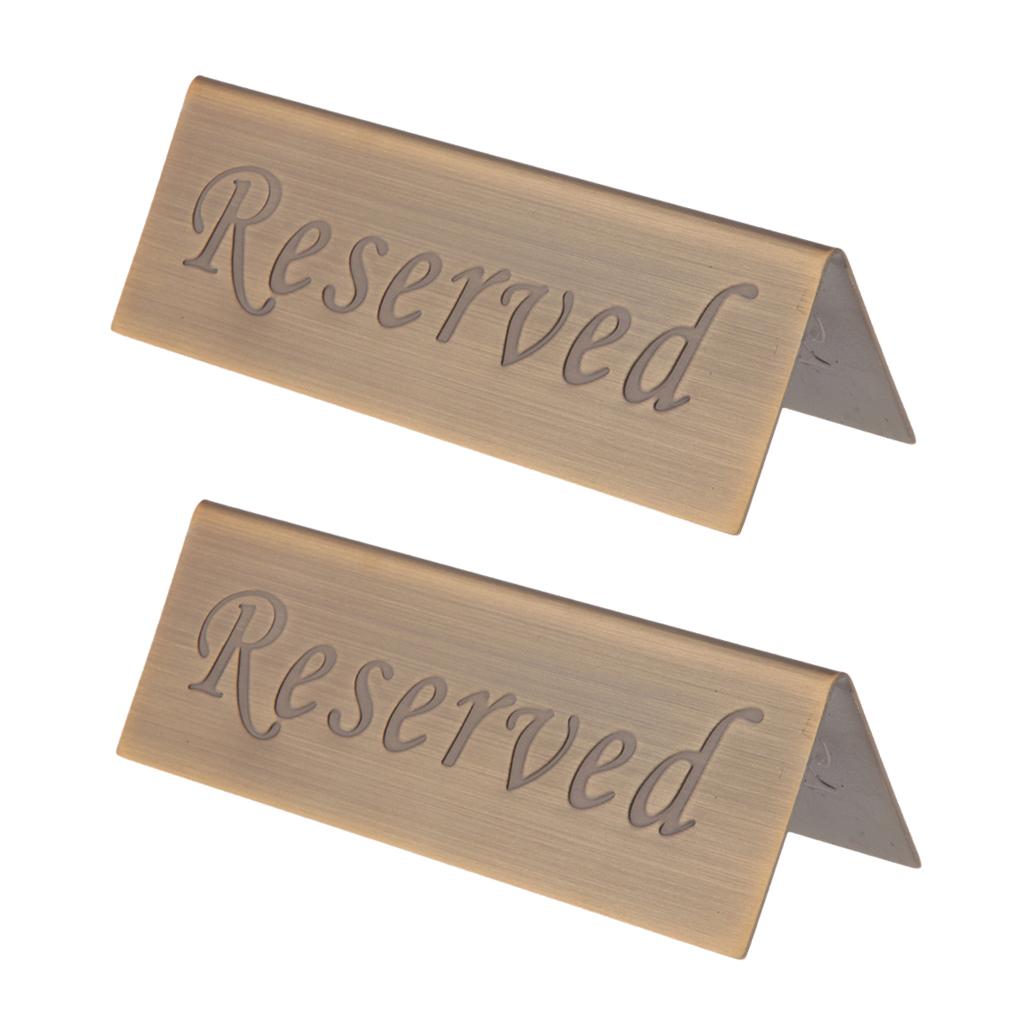 2pcs Stainless Steel Restaurant Reserved Holder Card Booked Stand Rack