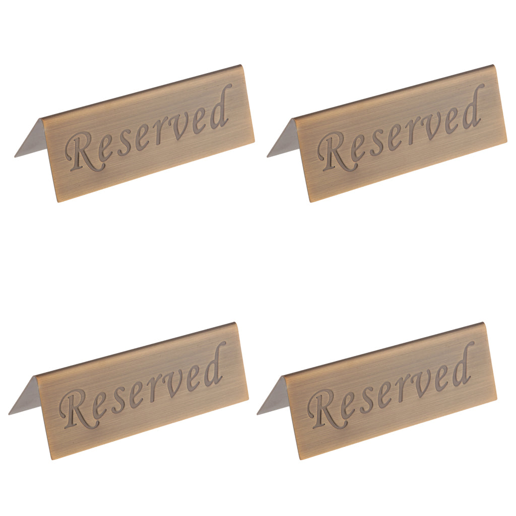 4pcs Stainless Steel Restaurant Reserved Holder Card Booked Stand Rack