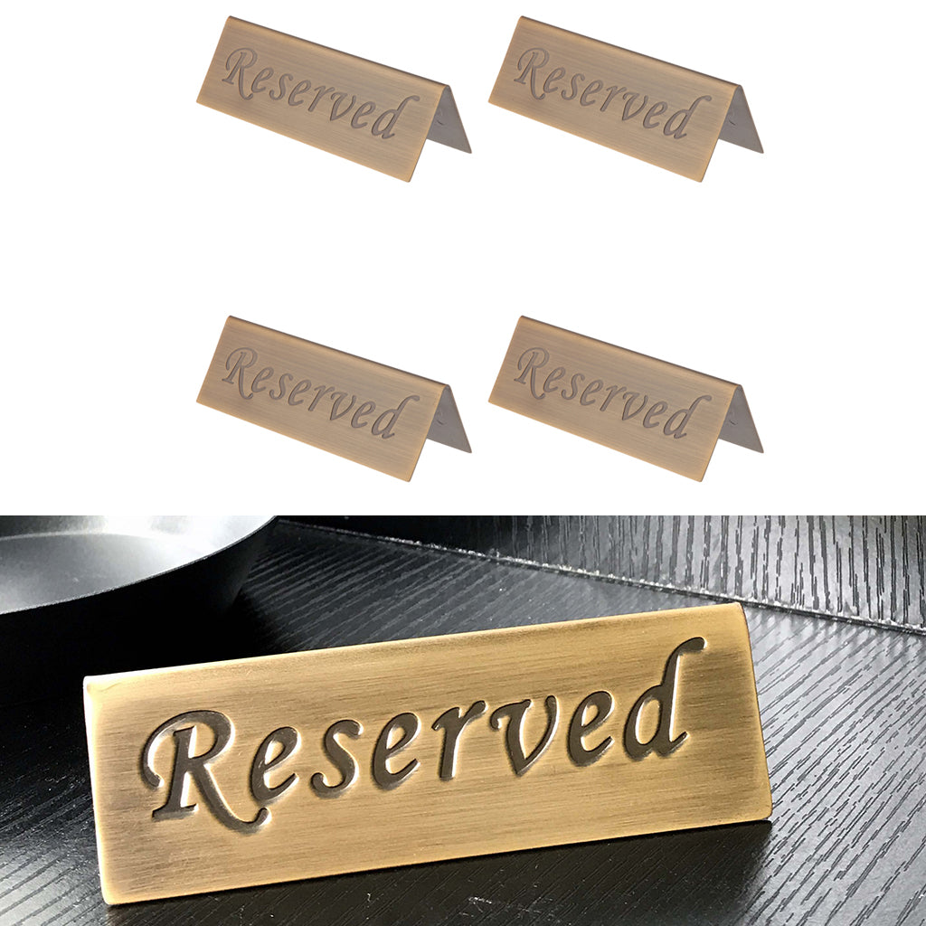 4pcs Stainless Steel Restaurant Reserved Holder Card Booked Stand Rack