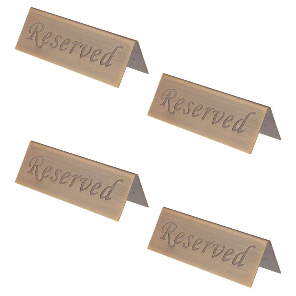 4pcs Stainless Steel Restaurant Reserved Holder Card Booked Stand Rack