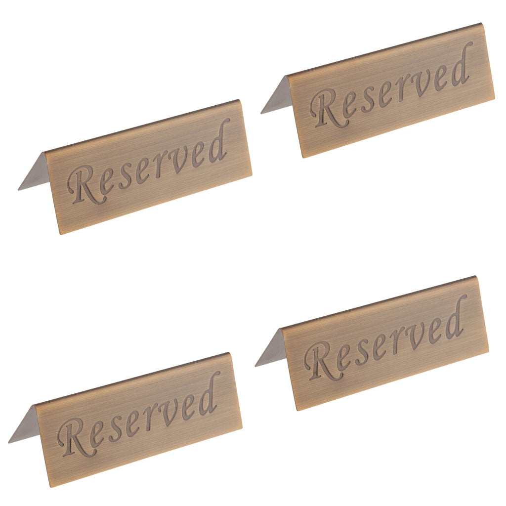 4pcs Stainless Steel Restaurant Reserved Holder Card Booked Stand Rack