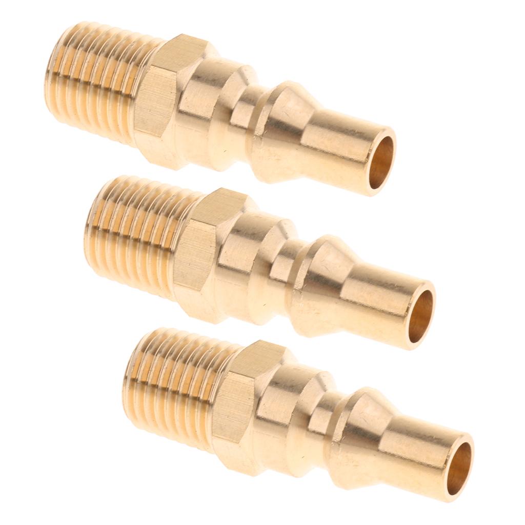 3 Pcs 1/4 Propane Gas Quick Connector Adapter Hose Quick Disconnect Fitting"