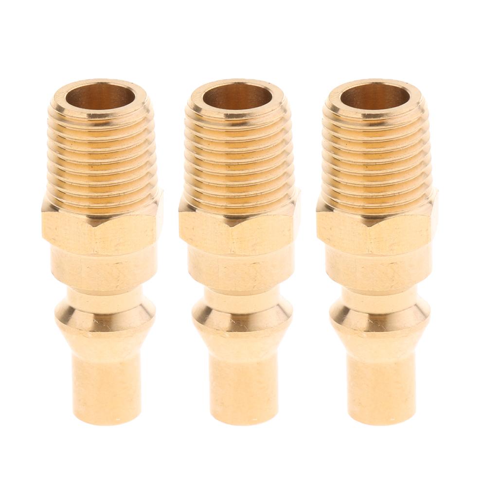3 Pcs 1/4 Propane Gas Quick Connector Adapter Hose Quick Disconnect Fitting"