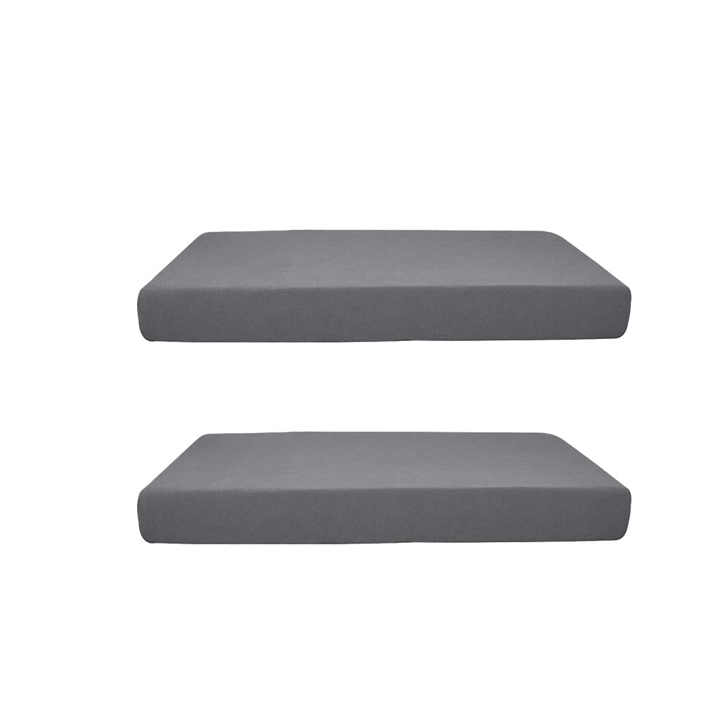 2xJacquard Spandex Sofa Couch Seat Cushion Cover Loveseat Cushion - Grey
