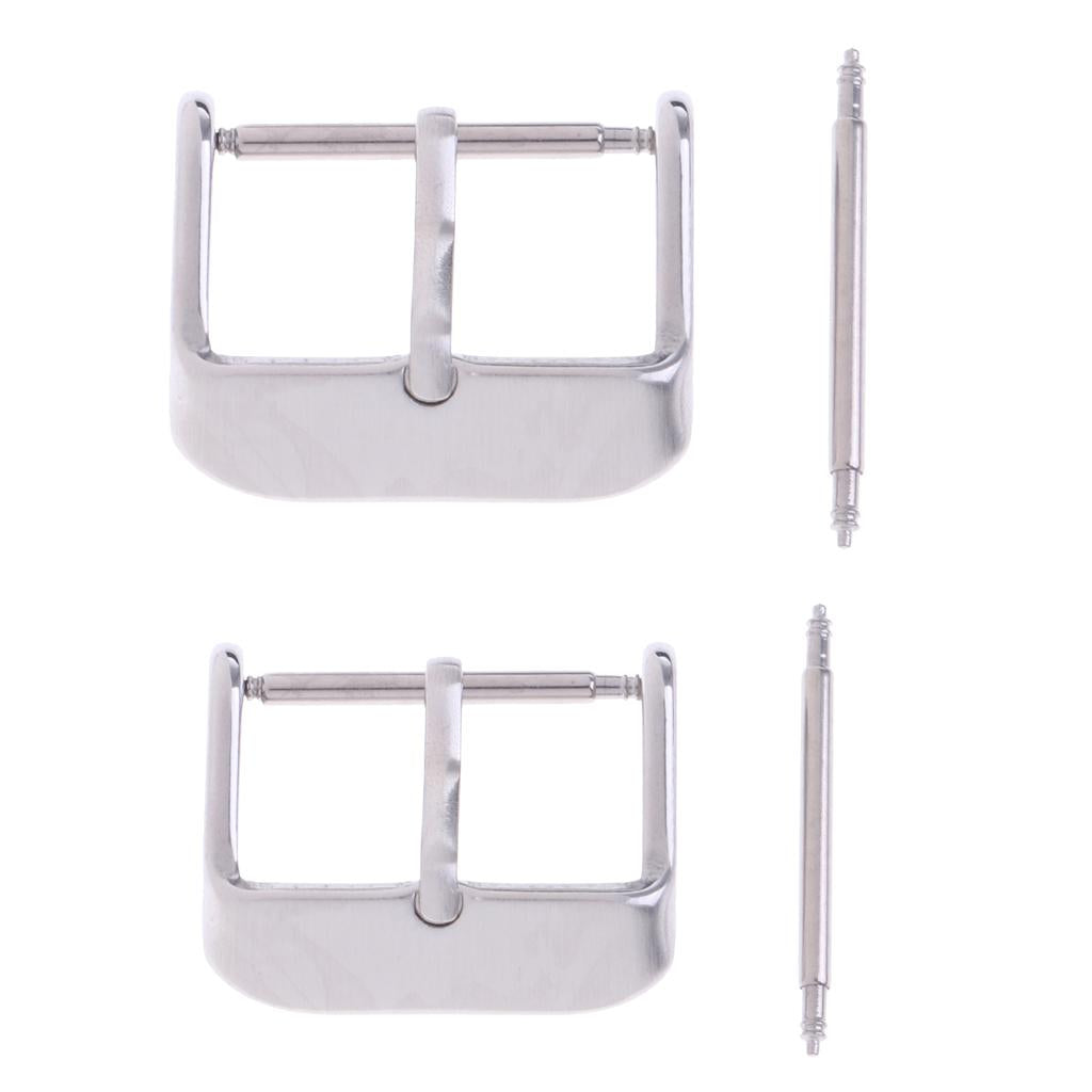 2 Pieces Watch Strap Buckle 16mm 18mm Stainless Steel WristBand Clasp Pin