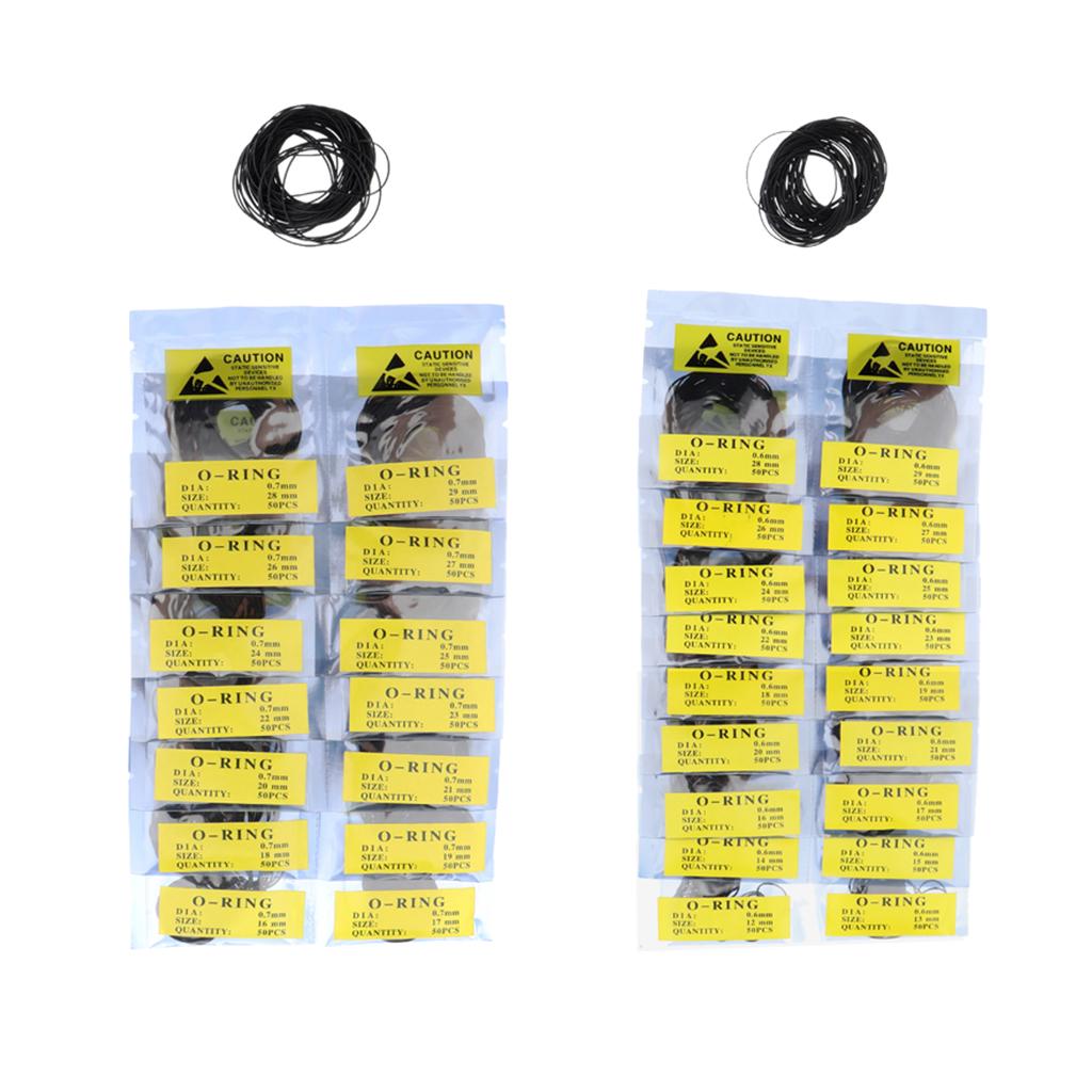 1900pcs Wholesale Silicone Watch Gasket O-Ring Back Case Seals 12mm-30mm