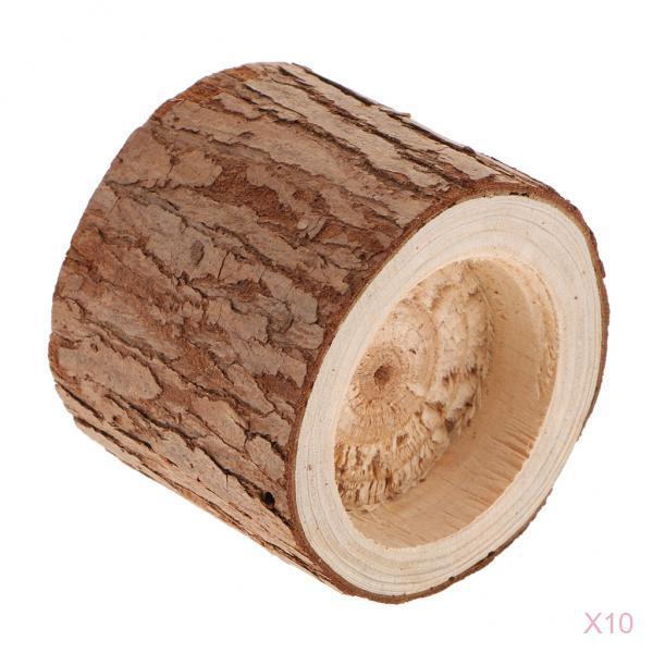 10 x Tree Branch Wooden Tea Light Candle Holder Decorative Ornament 5cm