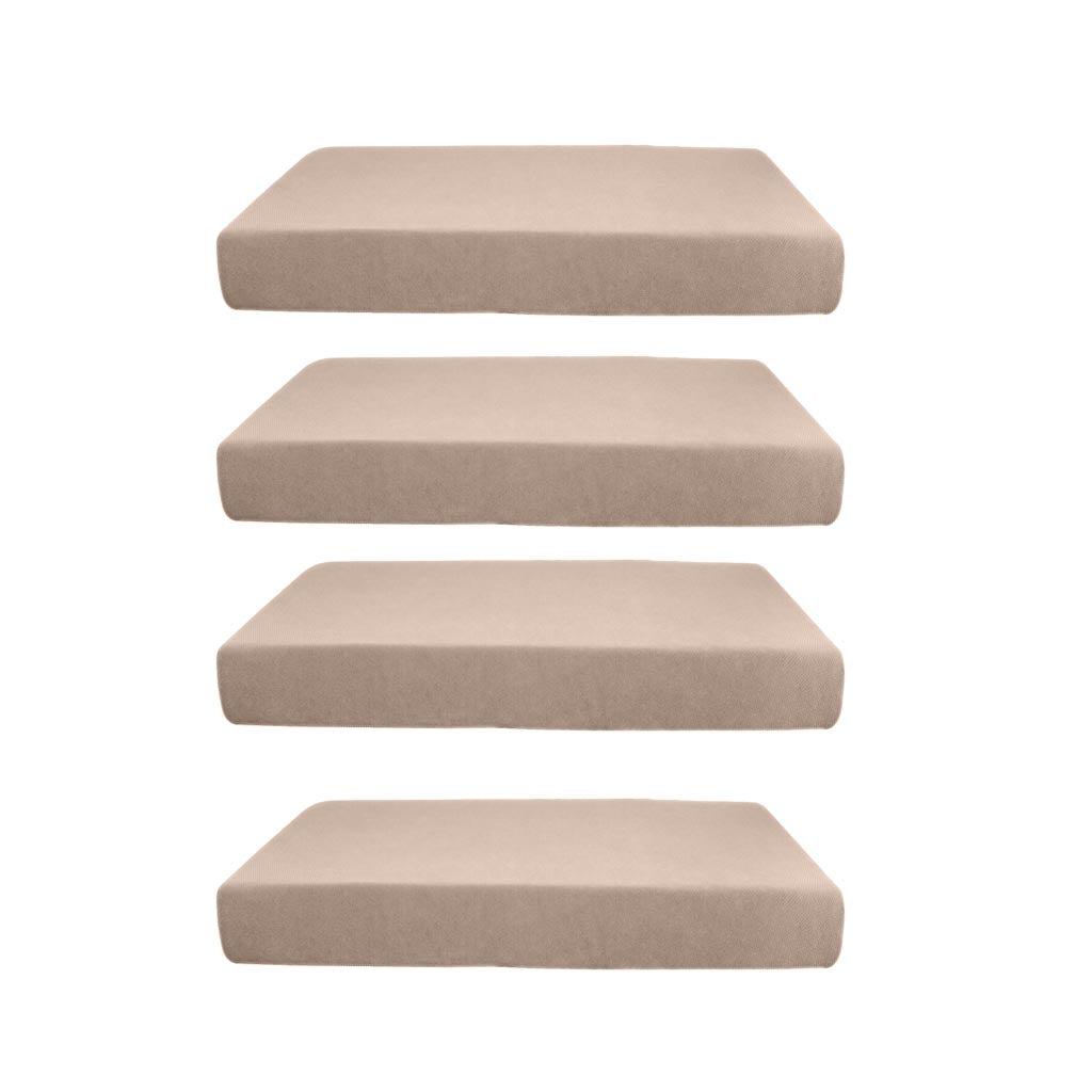 4x Beige_Size S Jacquard Spandex Sofa Couch Seat Cushion Cover