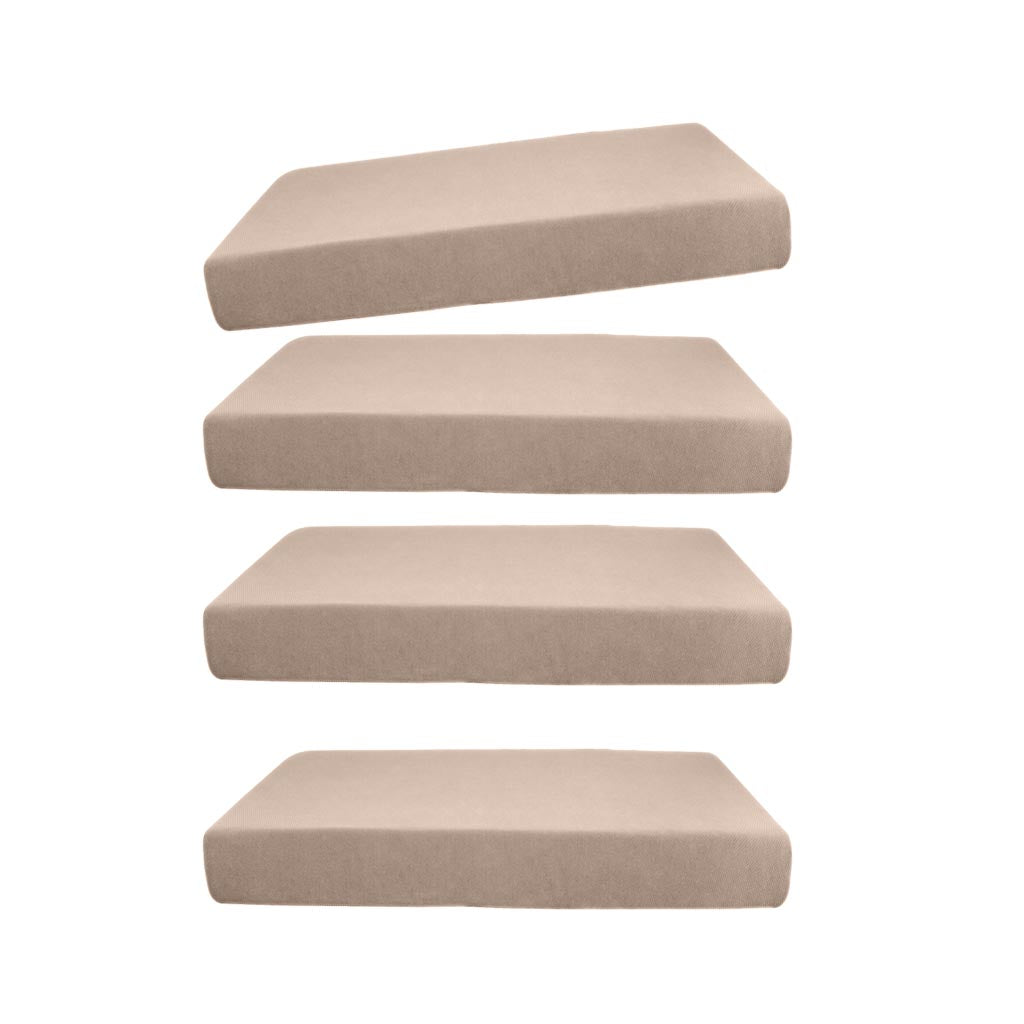 4x Beige_Size S Jacquard Spandex Sofa Couch Seat Cushion Cover