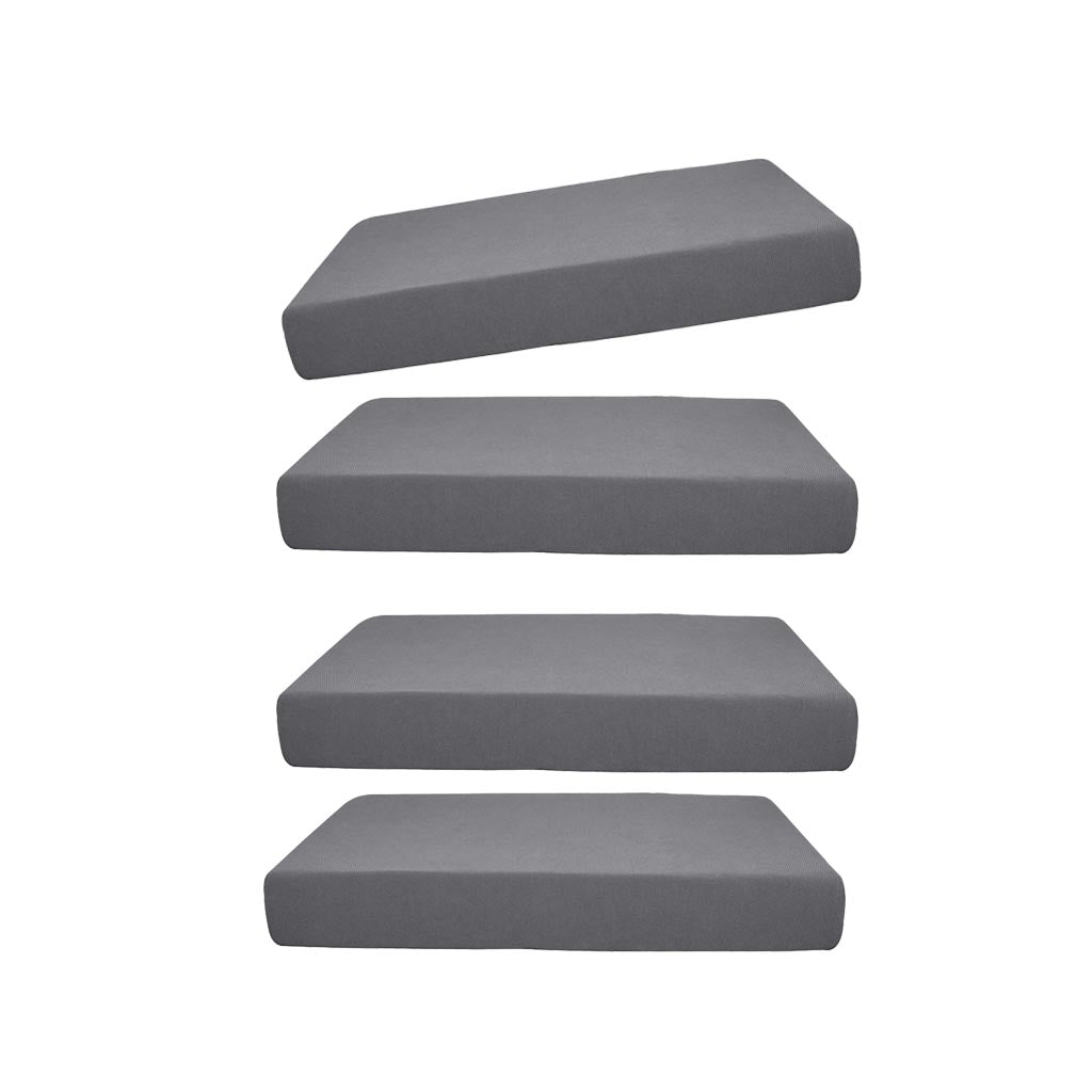 4xJacquard Spandex Sofa Couch Seat Cushion Cover Loveseat Cushion - Grey