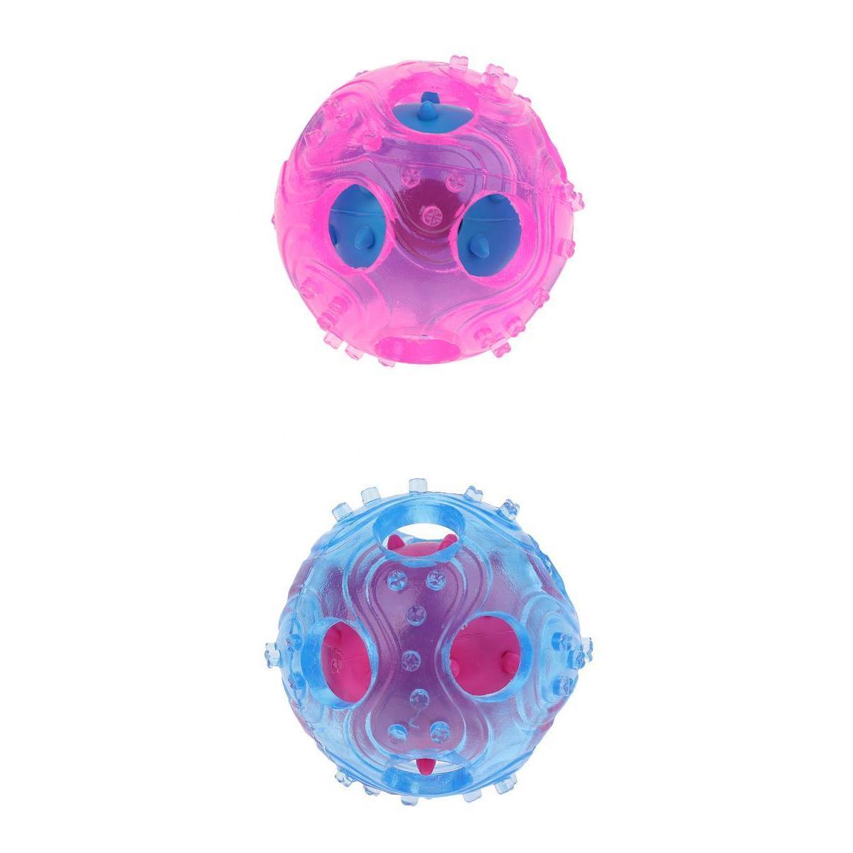 2 Pcs Interactive Dog IQ Treat Food Dispensing Toys Durable Chewing Ball