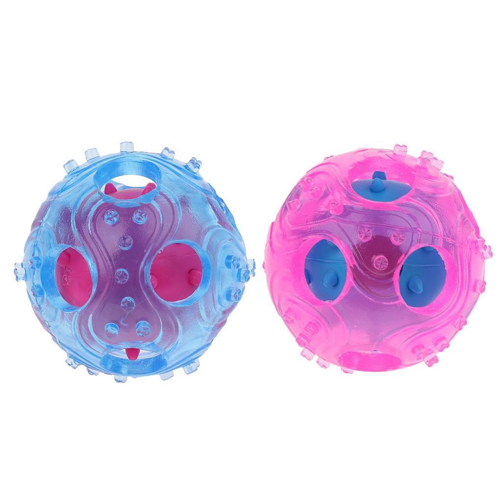 2 Pcs Interactive Dog IQ Treat Food Dispensing Toys Durable Chewing Ball