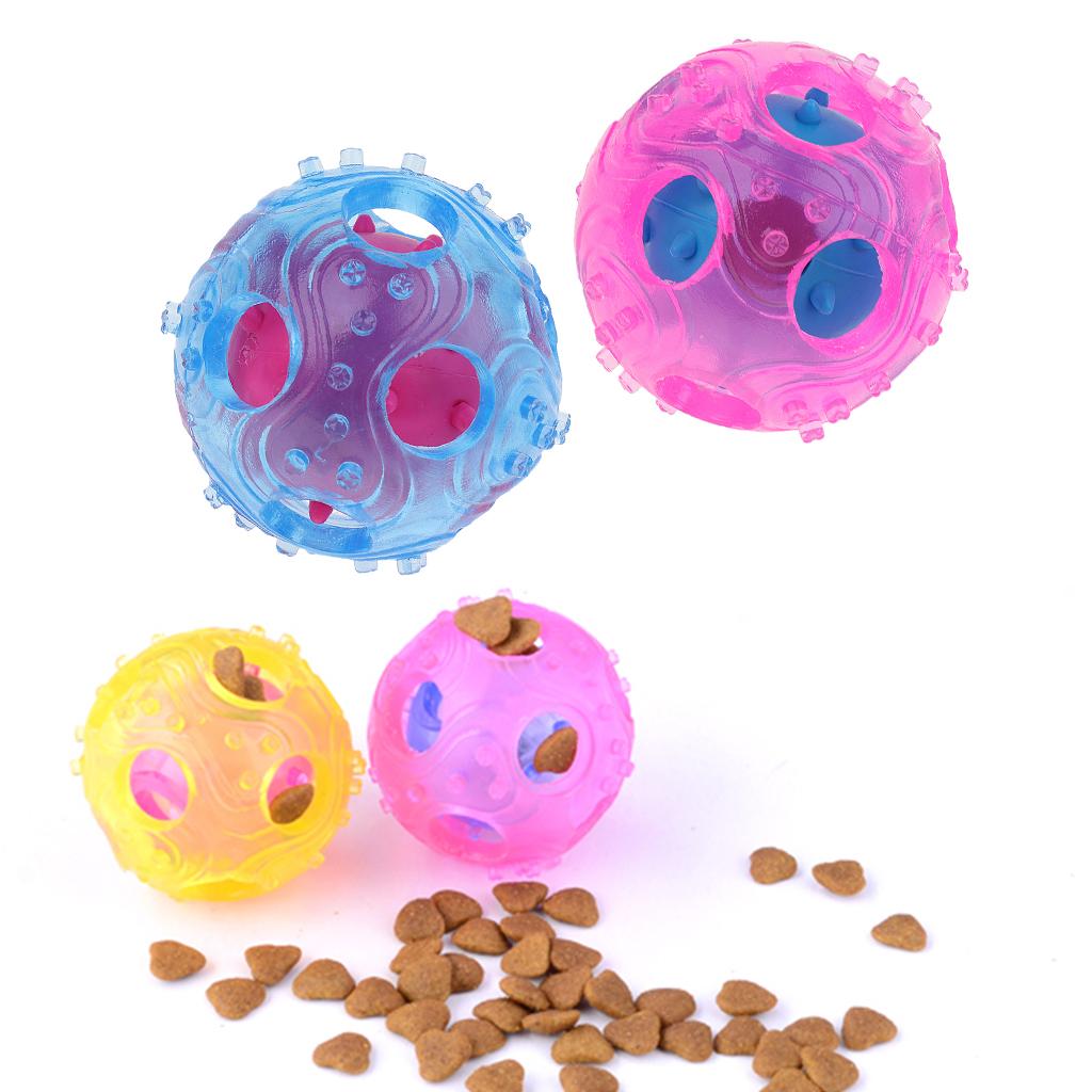2 Pcs Interactive Dog IQ Treat Food Dispensing Toys Durable Chewing Ball
