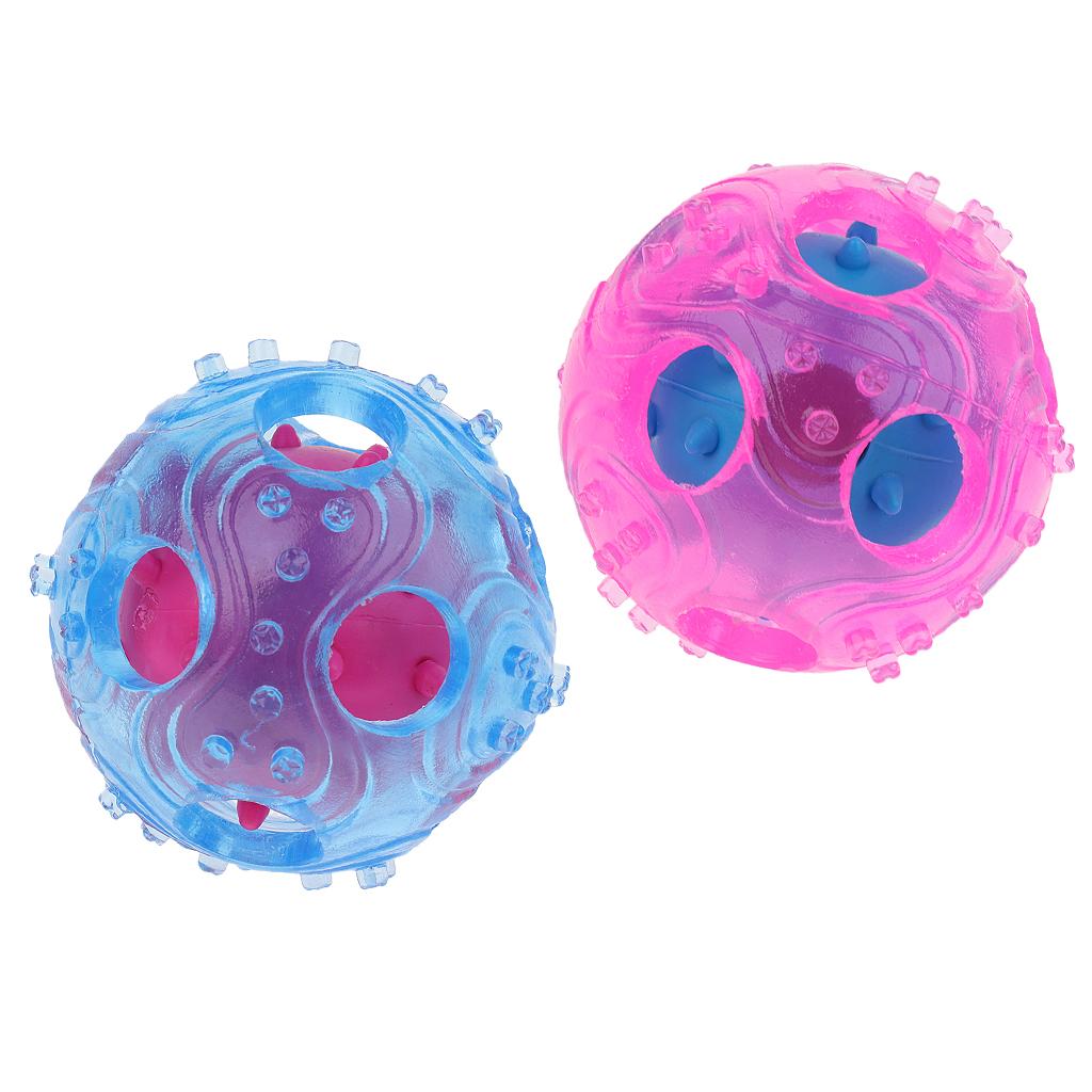 2 Pcs Interactive Dog IQ Treat Food Dispensing Toys Durable Chewing Ball