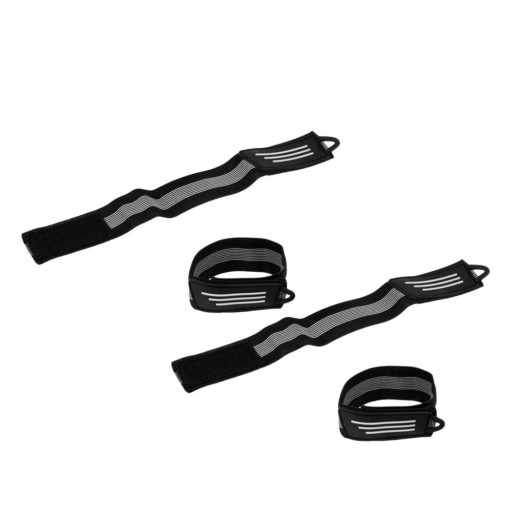 4 Pcs Bicycle Ankle Leg Strap Cycling Bike Pants Band Leg Clip Wrap Black
