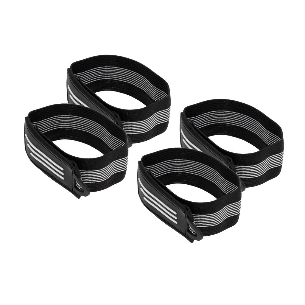 4 Pcs Bicycle Ankle Leg Strap Cycling Bike Pants Band Leg Clip Wrap Black