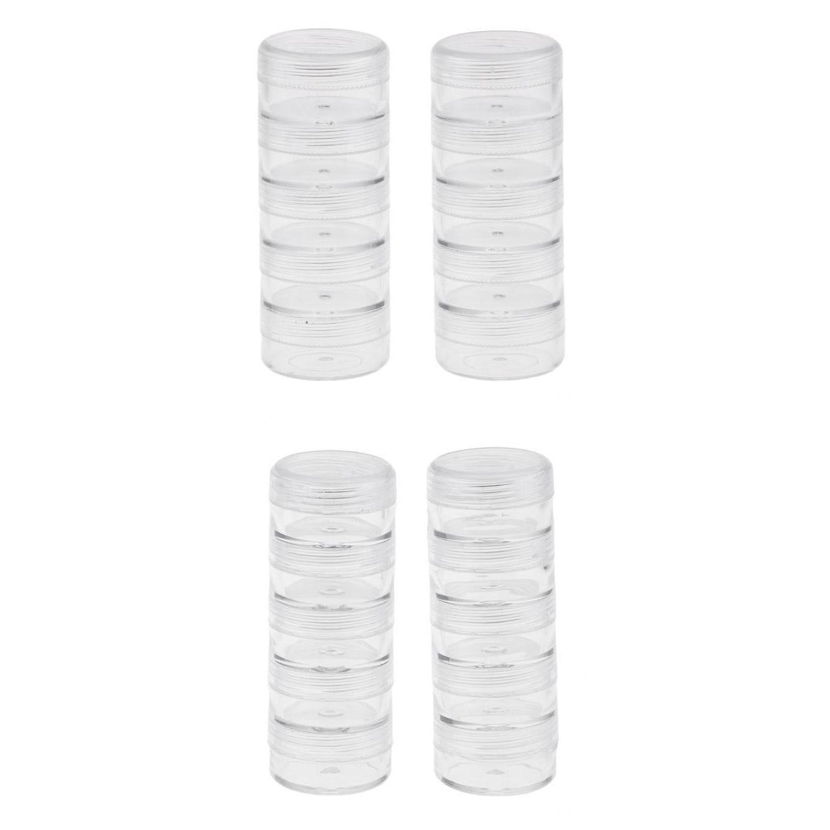4 Set 5 Layers Stackable Interlocking Screw Clear Containers Storage Box