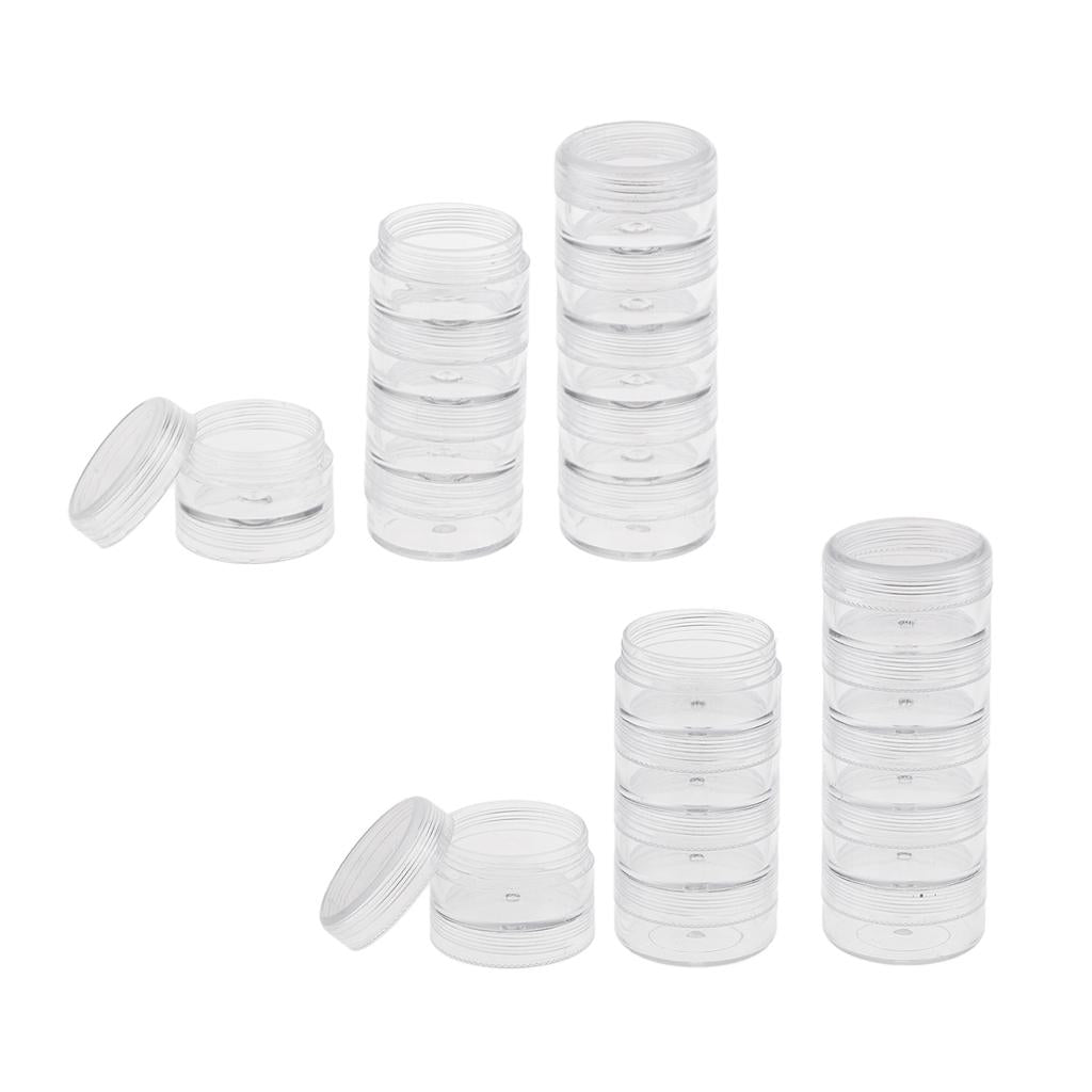 4 Set 5 Layers Stackable Interlocking Screw Clear Containers Storage Box