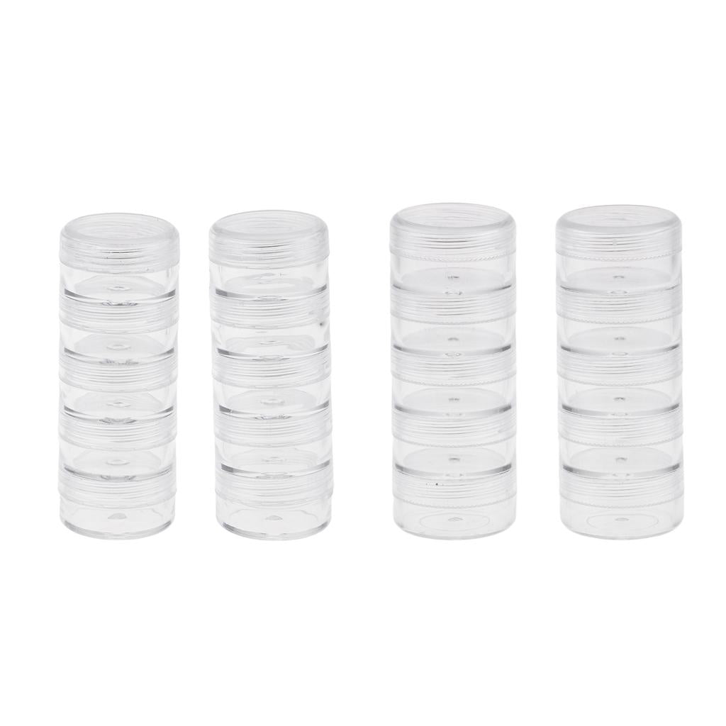 4 Set 5 Layers Stackable Interlocking Screw Clear Containers Storage Box