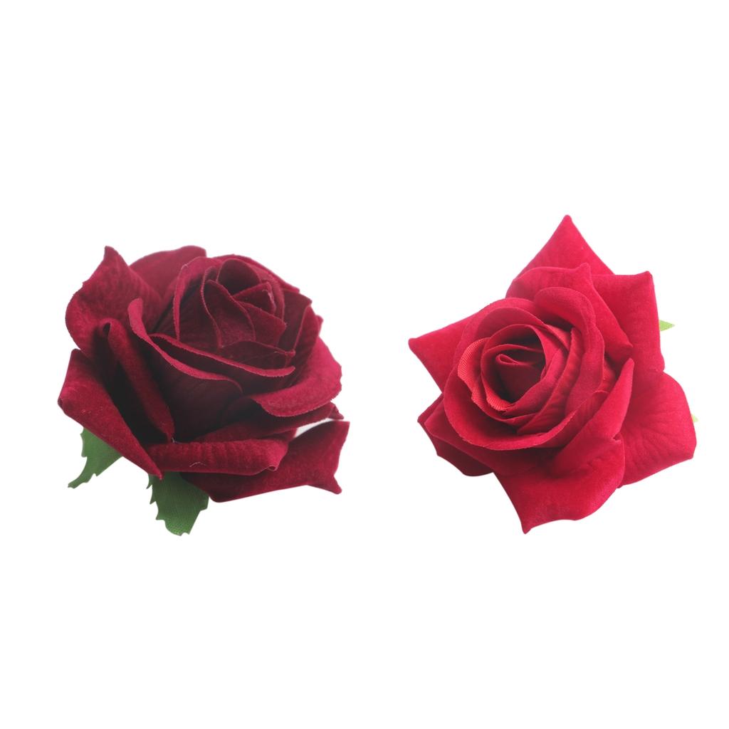 20 Pieces Various Colours Artificial Velvet Rose Flower Heads Decoration