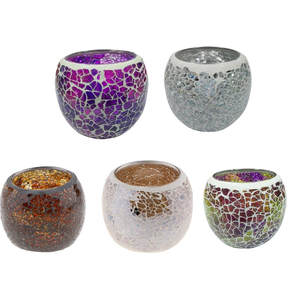 5Pcs Moroccan Mosaic Glass Votive Tea Light Holder Candelabra Candlestick Set D