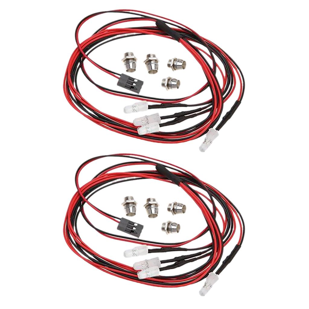 8 LED 5mm Haedlight Bright Lights White+Red for 1/10 Redcat RC Cars