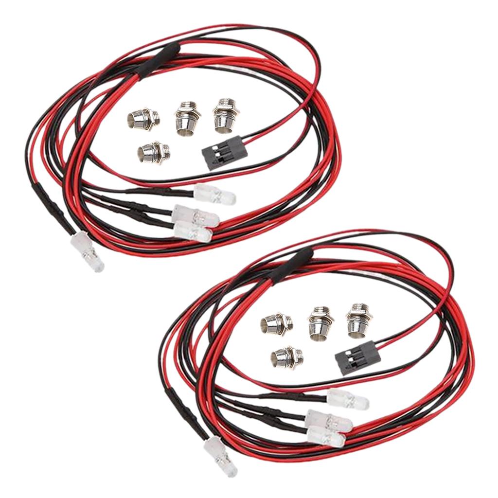 8 LED 5mm Haedlight Bright Lights White+Red for 1/10 Redcat RC Cars