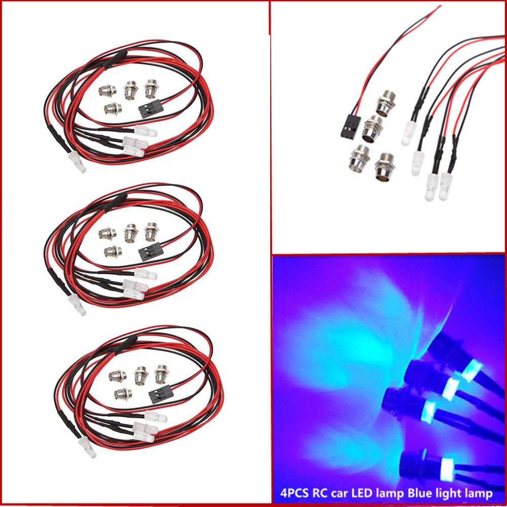 12 Pieces LED 5mm RC Car LED Lamp Blue Light Lamp For 1/10 RC4WD D90