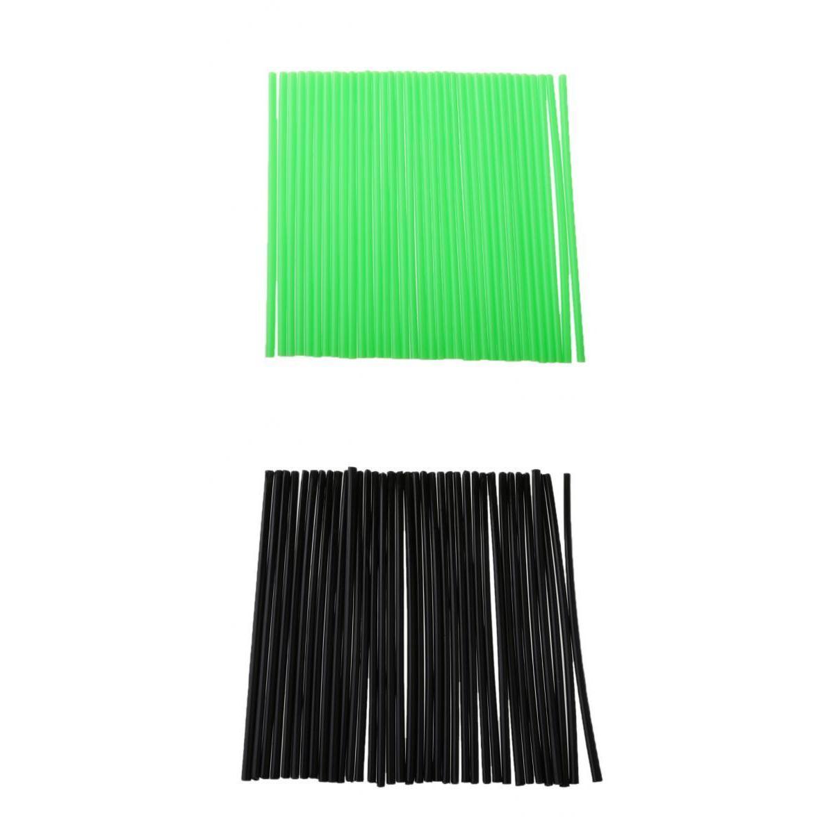 72Pcs Universal Motocross Wheel Rim Spoke Wraps Skins Cover Green/Black