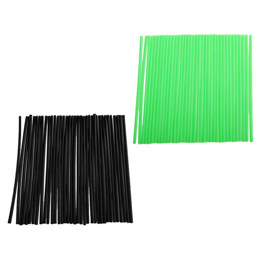72Pcs Universal Motocross Wheel Rim Spoke Wraps Skins Cover Green/Black