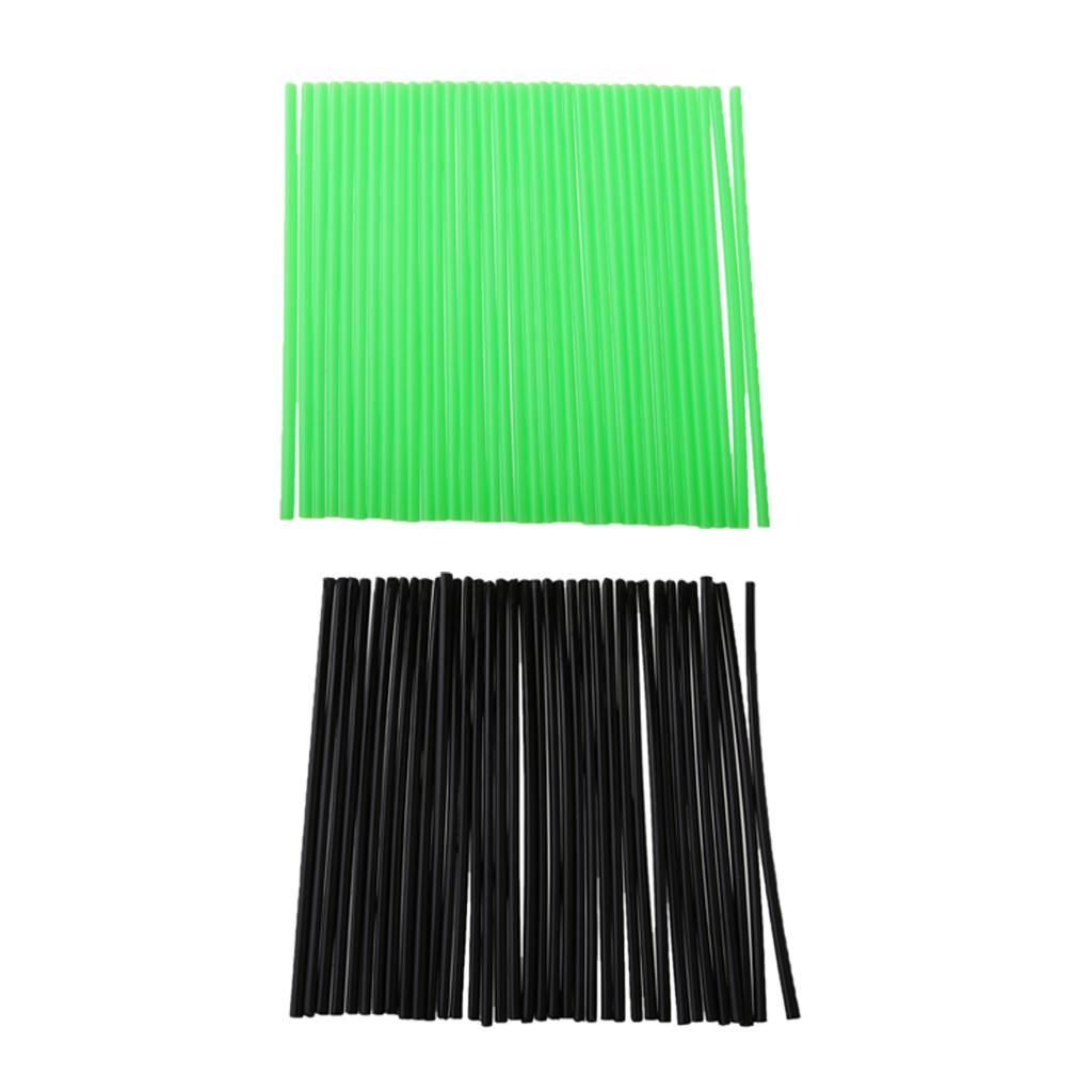 72Pcs Universal Motocross Wheel Rim Spoke Wraps Skins Cover Green/Black