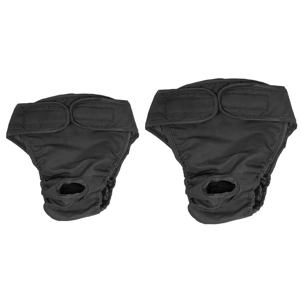 2 Pcs Puppy Dog Physiological Pants Femal Dogs Sanitary Pant Diaper Black