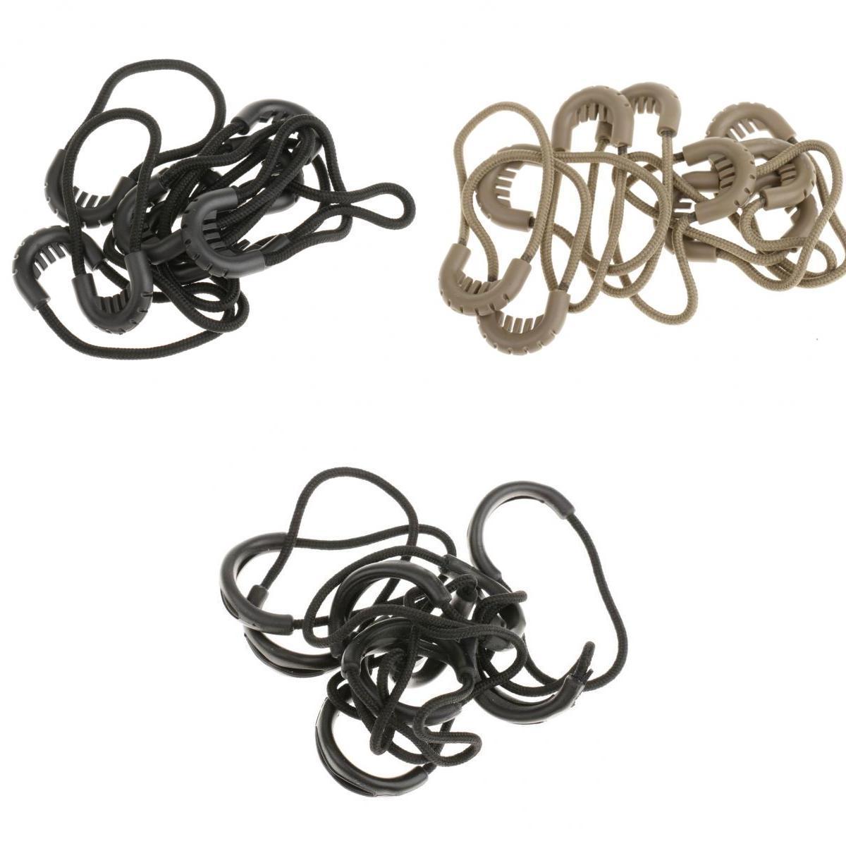30x Zipper Pulls Cord Rope Ends Lock Zip Slider For Clothing Bags Black/Tan