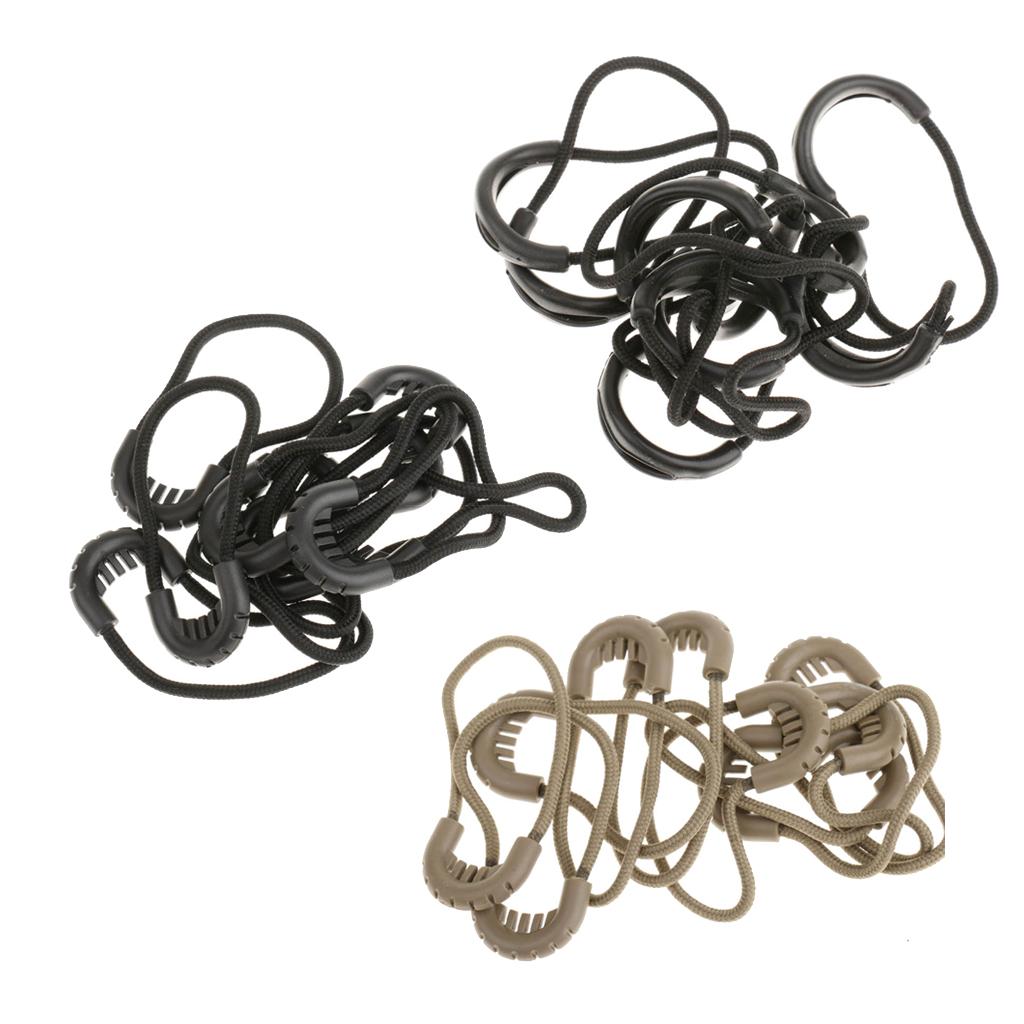 30x Zipper Pulls Cord Rope Ends Lock Zip Slider For Clothing Bags Black/Tan