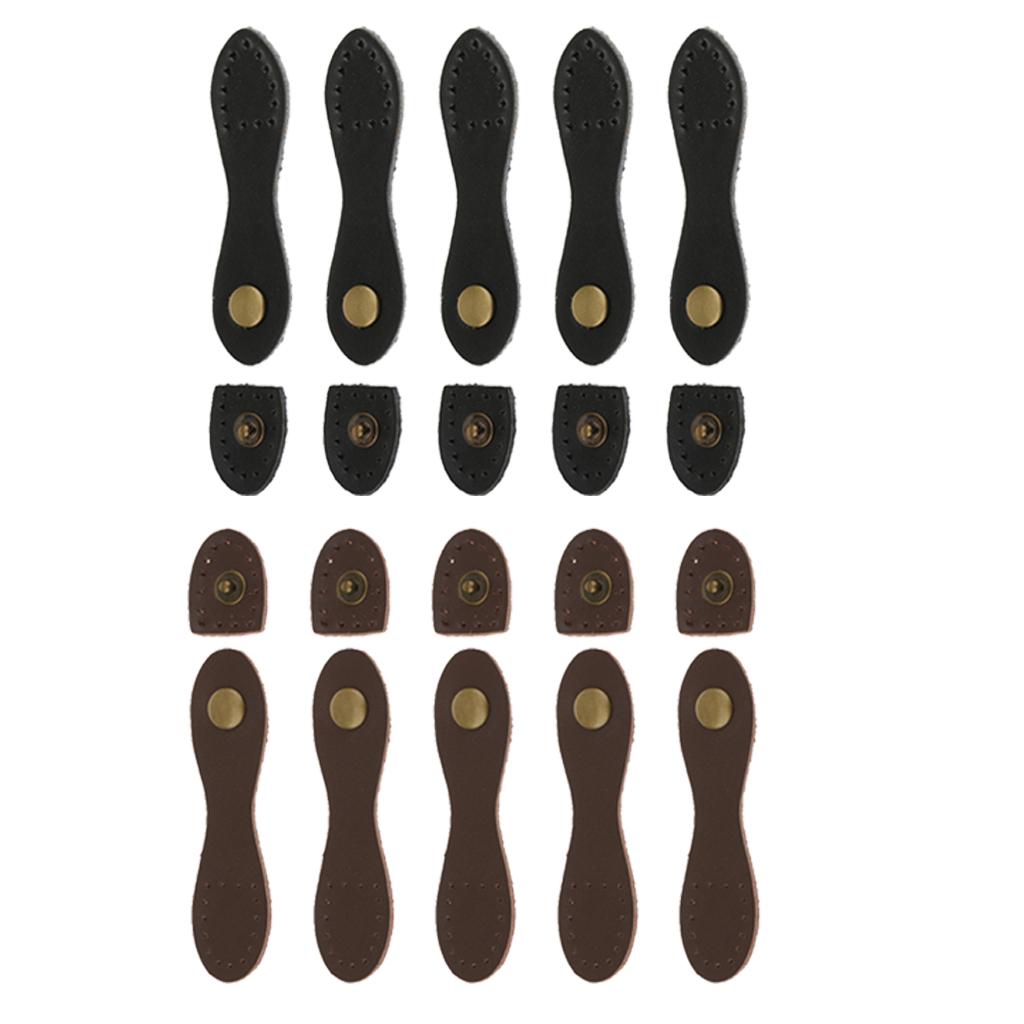 10 Sets Vintage Leather Buckles Purse Hasp DIY Bag Accessories Coffee Black