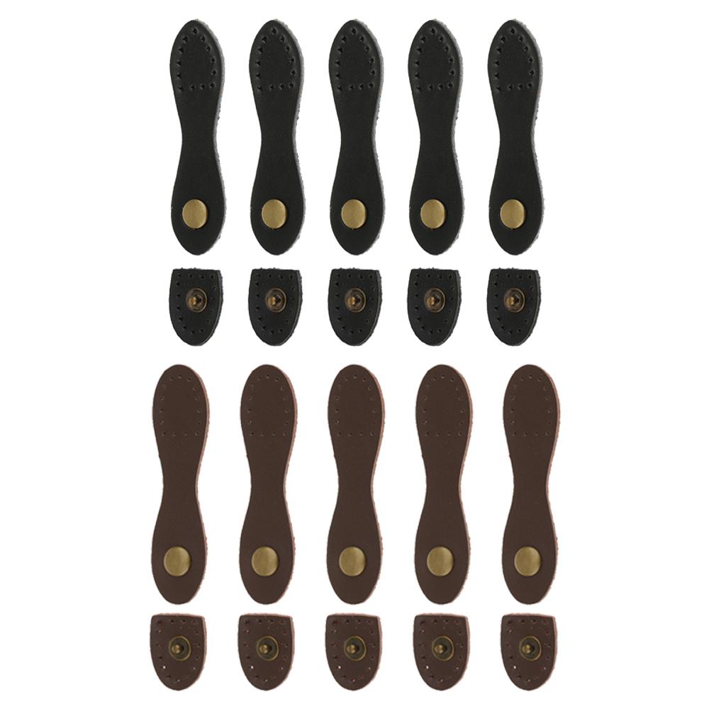 10 Sets Vintage Leather Buckles Purse Hasp DIY Bag Accessories Coffee Black