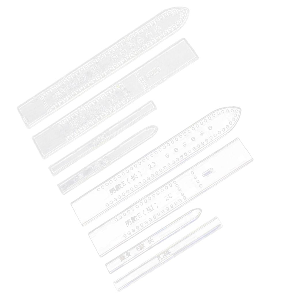 8Pcs Leather Craft Clear Acrylic Watch Strap Band Stencil Templates 18 20mm