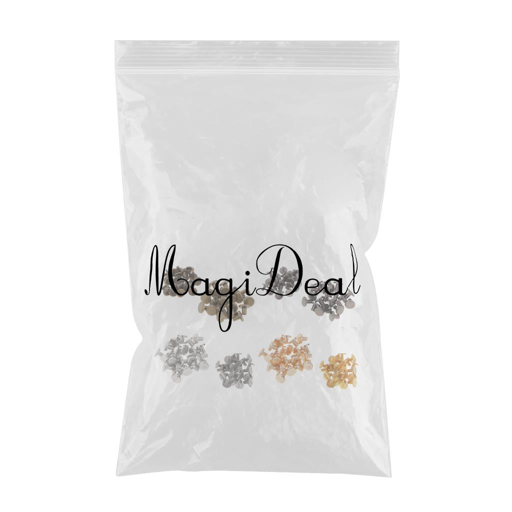 80 Sets Round Rivet Screw Studs Chicago Screw for Leather Craft Accessories