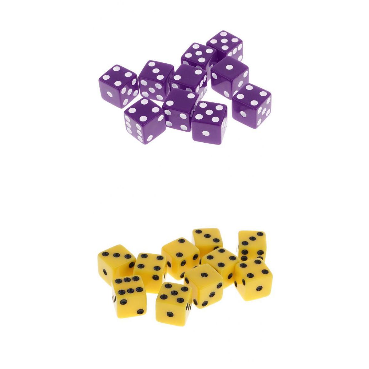 20 Pieces Six Sided Dice Digital Dices Set for RPG Role Playing Game Toy