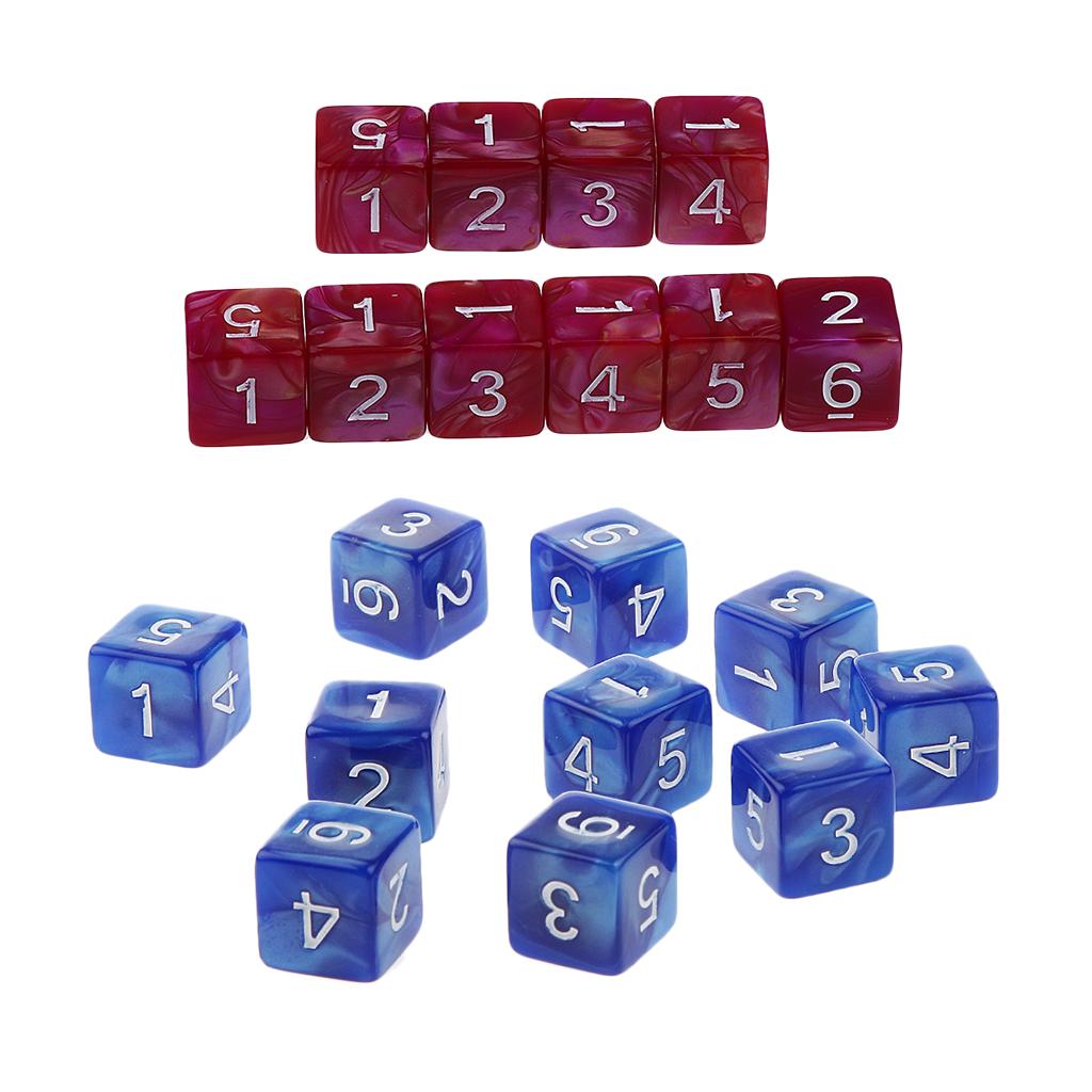 20pcs 6 Sided Dice D6 Polyhedral Dice for Dungeons and Dragons Table Game