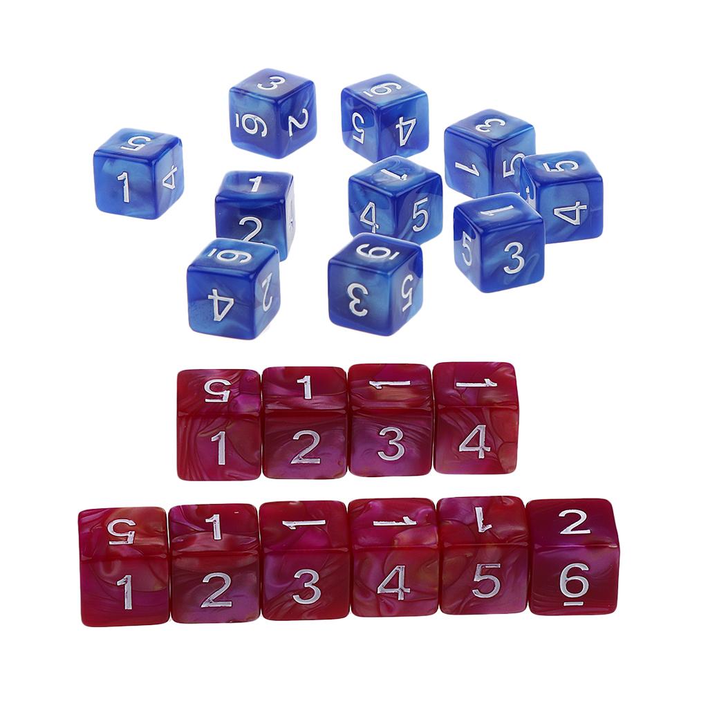20pcs 6 Sided Dice D6 Polyhedral Dice for Dungeons and Dragons Table Game