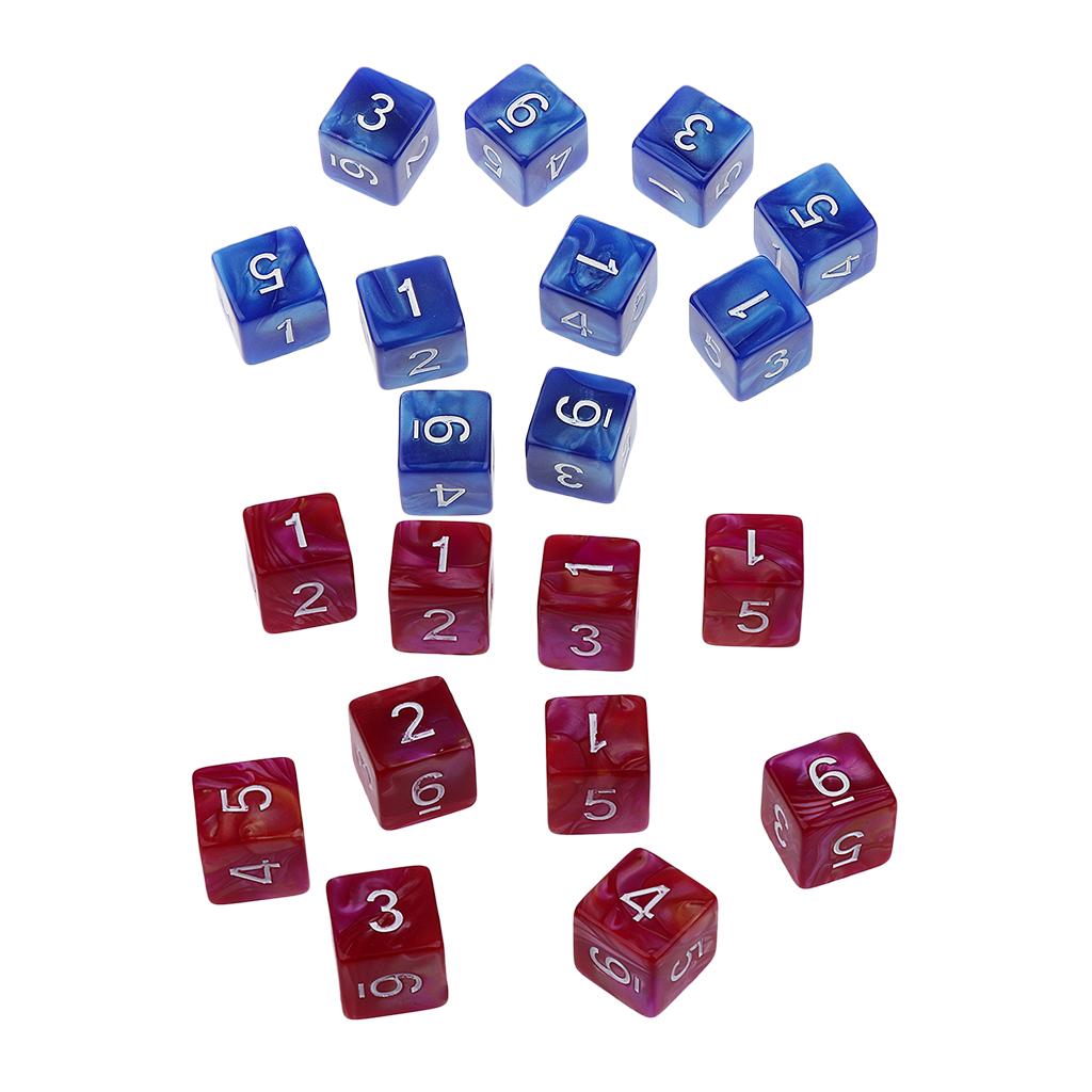 20pcs 6 Sided Dice D6 Polyhedral Dice for Dungeons and Dragons Table Game