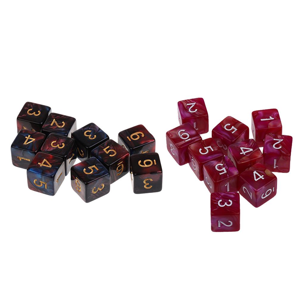 20pcs 6 Sided Dice D6 Polyhedral Dice for Dungeons and Dragons DND Game