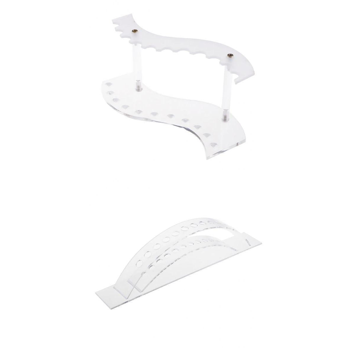 2pcs Clear Plastics Makeup Brush pencil Stand Display Holder Case Racks
