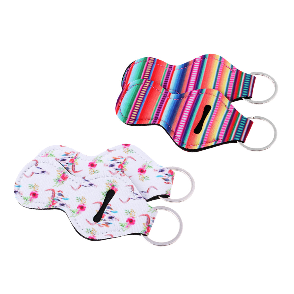 2pcs Colorful Handy Lip Balm Holder Key Chain Gifts for Kids and Adults