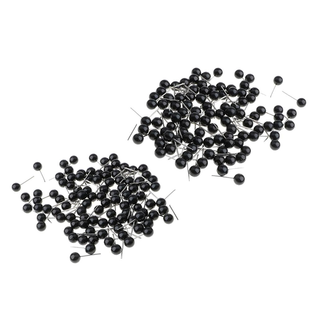 200 Pieces Black Plastic Eyes Kits for Needle Felting Bear Dolls Toy 6mm 5mm