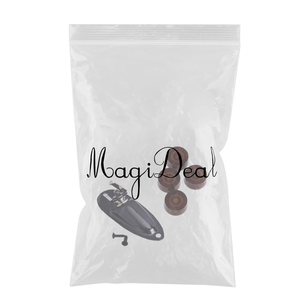 4pcs Guitar Tone Volume Control Knobs+6.35mm Boat Shape Output Jack Plate