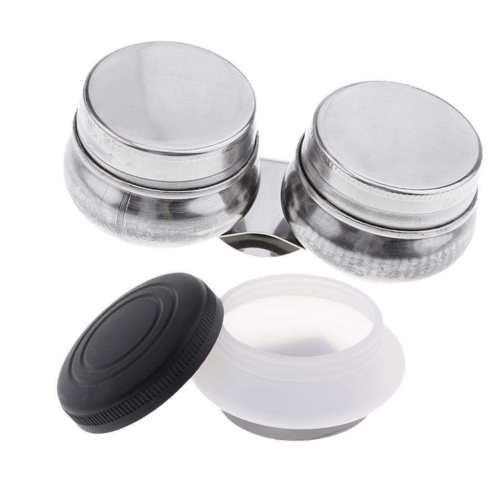 2x Artists Single and Double Hole Dipper Palette Clips for Painting With Lid